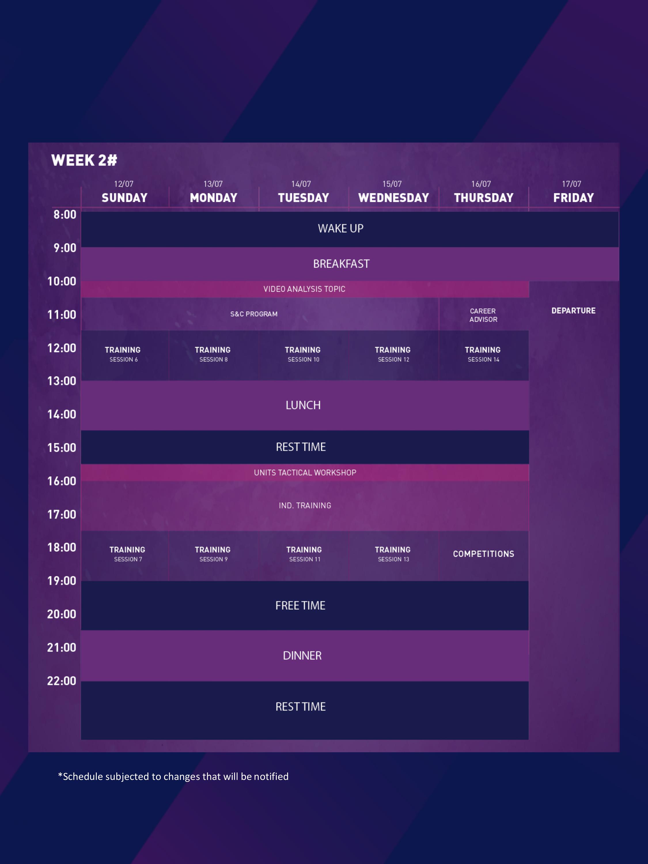 Schedule Camp 2 schedule camp 2